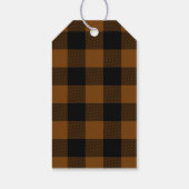 Étiquettes-cadeau Brown et noir Buffalo Check Noël rustique (Dos)