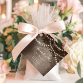 Étiquettes Cadeau Brown Rustique Lumière de la canopée Mariage de bo