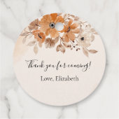 Étiquettes Cadeau Brown Watercolor Flowers Boho Style  (Dos)