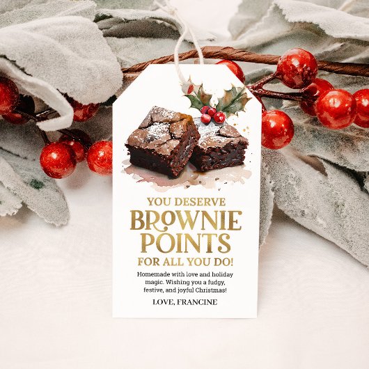 Étiquettes-cadeau Brownies cuites au four Noël Friandise sucrée des