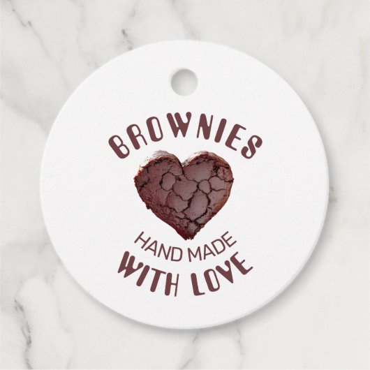 Étiquettes Cadeau Brownies fait main avec amour (Devant)