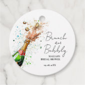 Étiquettes Cadeau Brunch Et Bubbly Champagne nuptiale Douche (Devant)