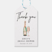 Étiquettes-cadeau Brunch et Bubbly Élégant Shower de Mariée (Devant)