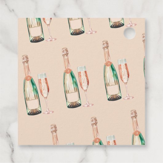 Étiquettes Cadeau Brunch et Bubbly Fête des mariées élégante (Dos)