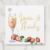 Étiquettes Cadeau Brunch et Bubbly fraises Love and Thanks (Devant)