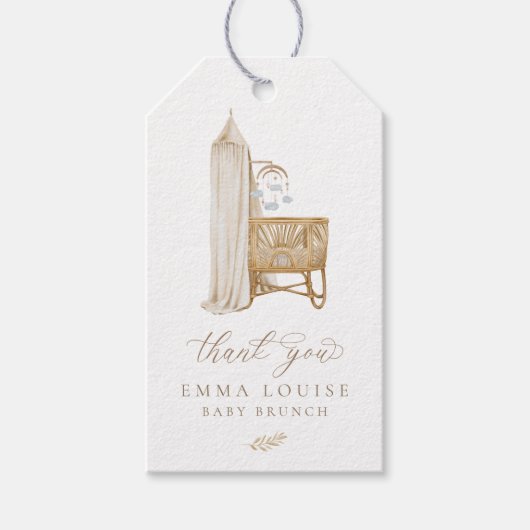 Étiquettes-cadeau Brunch Neutral Boho Baby (Devant)