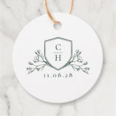 ÉTIQUETTES CADEAU BRUNSWICK CREST MARIAGE MERCI (Devant)