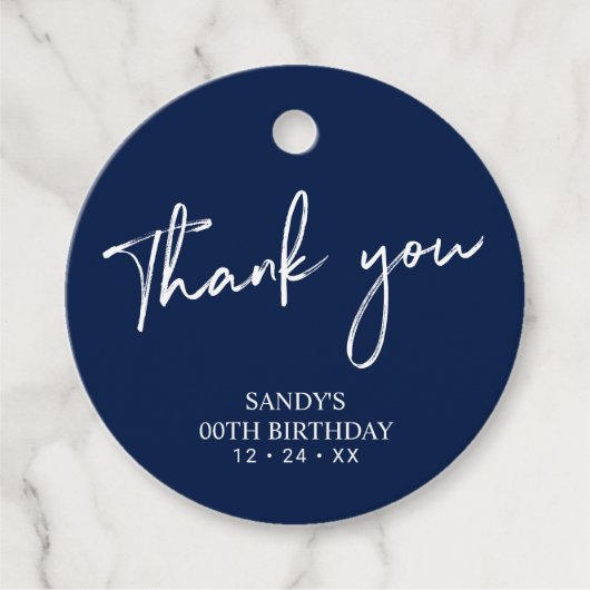 Étiquettes Cadeau Brush de marine Merci de fête d'anniversaire (Devant)