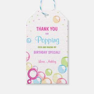 Étiquettes-cadeau Bubble anniversaire merci faveur tag cadeau fille