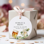 Étiquettes Cadeau Bubbles and Brews Shower de Couple