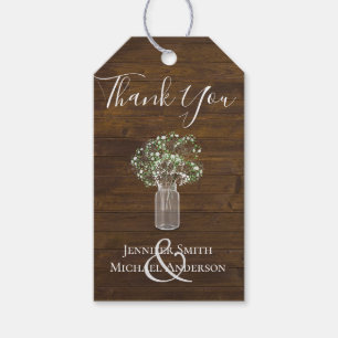 Étiquettes-cadeau Budget Russe Gypsophila Mason Jar Mariage