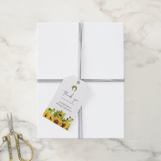 Étiquettes-cadeau Budget Rustique Tournesols Mariage Sud (Avec de la ficelle)