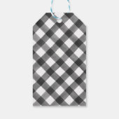 Étiquettes-cadeau Buffalo Check Plaid Noir & Blanc Russe Noël (Dos)