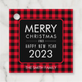 Étiquettes Cadeau Buffalo de Noël (Devant)