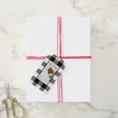 Étiquettes-cadeau Buffalo Plaid et snowman (Avec de la ficelle)