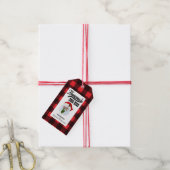 Étiquettes-cadeau Buffalo Plaid fait maison avec Amour Père Noël Foo (Avec de la ficelle)