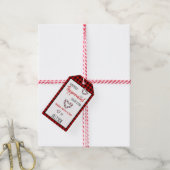 Étiquettes-cadeau Buffalo Plaid & 🍬 Menthe Poivrée Fabriqué Avec Am (Avec de la ficelle)