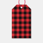 Étiquettes-cadeau Buffalo Plaid Red Black Check (Dos)