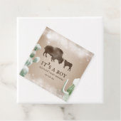 Étiquettes Cadeau Buffalo Snow Desert Cactus Boy Baby shower (En situation)