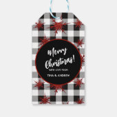 Étiquettes-cadeau Buffle blanc noir Chèque Parties scintillant rouge (Dos)