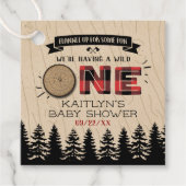 Étiquettes Cadeau Buffle de forêt rustique Plaid Wild Un Baby shower (Devant)