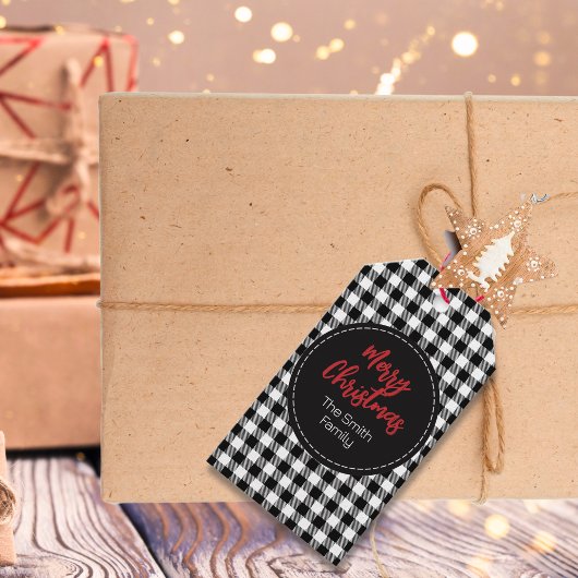 Étiquettes-cadeau Buffle noir blanc Plat Pays traditionnel