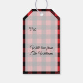 Étiquettes-cadeau Buffle rouge et noir Joué Joyeux Vacances (Dos)