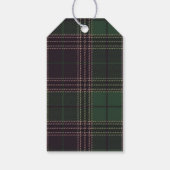 Étiquettes-cadeau Buffle vert Tartan Plaid Faux Gold Minimal (Dos)