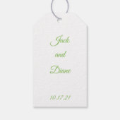 Étiquettes-cadeau Bufs roses sur Mariage Ivy vert (Dos)