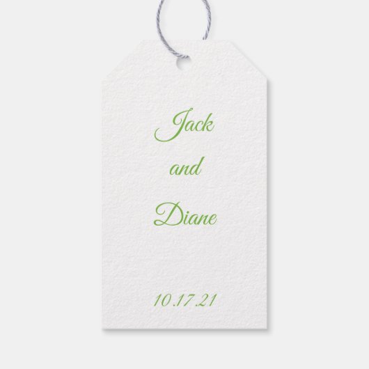 Étiquettes-cadeau Bufs roses sur Mariage Ivy vert (Dos)