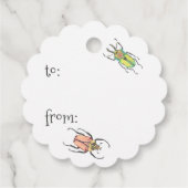 Étiquettes Cadeau Bugs XOXO Valentine et Baisers Lovebug Beetles (Dos)