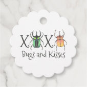 Étiquettes Cadeau Bugs XOXO Valentine et Baisers Lovebug Beetles (Devant)