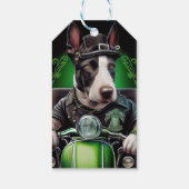 Étiquettes-cadeau Bull Terrier Chien Conduite Vélo St. Patrick's Day (Dos)