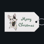 Étiquettes-cadeau Bulldog Dogs Merry Christmas Winter Animals<br><div class="desc">Le bulldog à la douceur avec des lumières de fées. Animaux amusants avec des cadeaux et de la neige aux vacances. Aussi drôle pour Noël en juillet. Les Bulldogs sont des animaux doux et parfaits pour Noël</div>