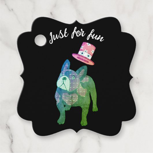 Étiquettes Cadeau Bulldog français à cylindre (Devant)