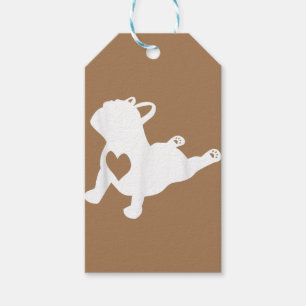 Étiquettes-cadeau Bulldog Yoga Pose Love Heart Workout