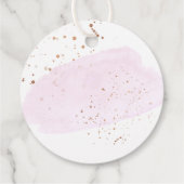 Étiquettes Cadeau Bulles de champagne rose, Merci d'aquarelle (Dos)