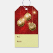 Étiquettes-cadeau Bulles de Noël Confetti en or rouge (Dos)