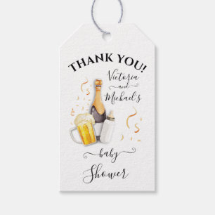 Étiquettes-cadeau Bulles et Baby shower de bière
