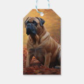 Étiquettes-cadeau Bullmastiff en automne Feuilles automne Inspire (Dos)