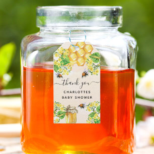 Étiquettes-cadeau Bumble abeilles Baby shower miel floral merci
