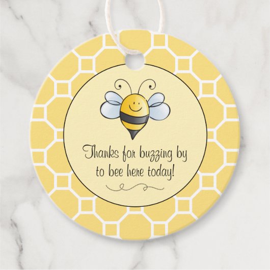 Étiquettes Cadeau Bumble Bee Merci de Buzzing By Yellow Black (Devant)