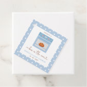 Étiquettes Cadeau Bun Dans Le Baby shower Bébé Bleu Four (En situation)