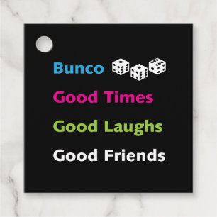 Étiquettes Cadeau Bunco Dice Good Times Good Friends Gig Name