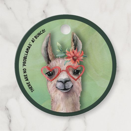 Étiquettes Cadeau Bunco Funny Lllama cadeau de Noël (Devant)