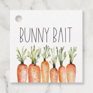 Étiquettes Cadeau Bunny Bait Easter Aquarelle Carotte Favoriser les 