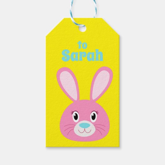 Étiquettes-cadeau Bunny d'anniversaire (Devant)