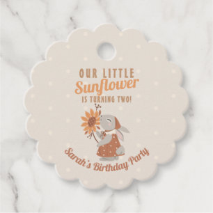 Étiquettes Cadeau Bunny de tournesol Printemps Anniversaire