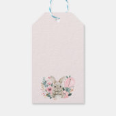 Étiquettes-cadeau Bunny rose floral Merci d'anniversaire (Dos)