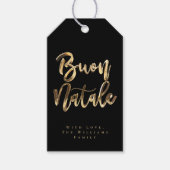 Étiquettes-cadeau Buon Natale Noir et Or Chic Italien Noël (Devant)